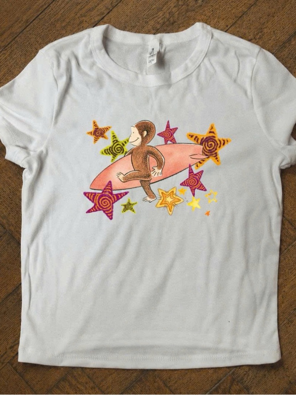 White Surf Monkey Graphic Tee